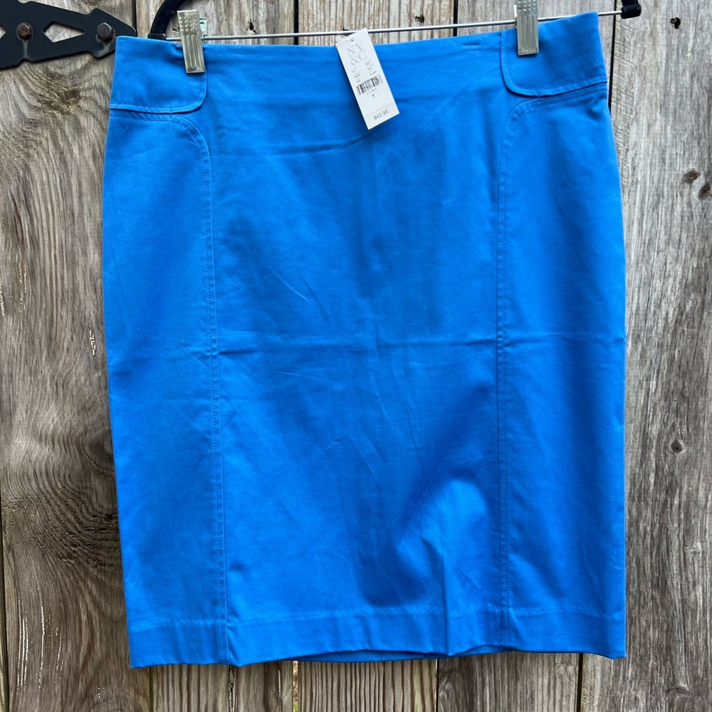 NYC Blue Pencil Skirt Women’s 8 NWT NEW